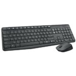 Logitech MK235 Wireless Keyboard and Mouse Combo for Windows / USB Receiver / 15 FN Keys / Long Battery Life / Compatible with PC & Laptop / Grey Color