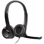 Logitech H390 Wired Headset for PC / Laptop / Stereo Headphones with Noise Cancelling Microphone / USB-A / Black